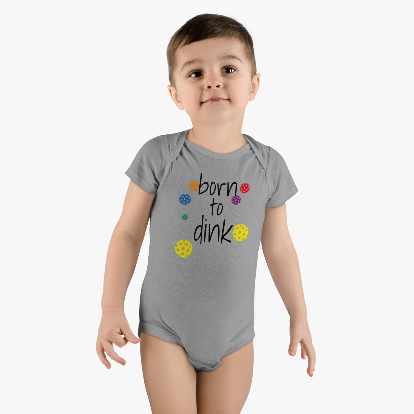 PICKLEBALL Baby Short Sleeve Onesie® 'born to dink'