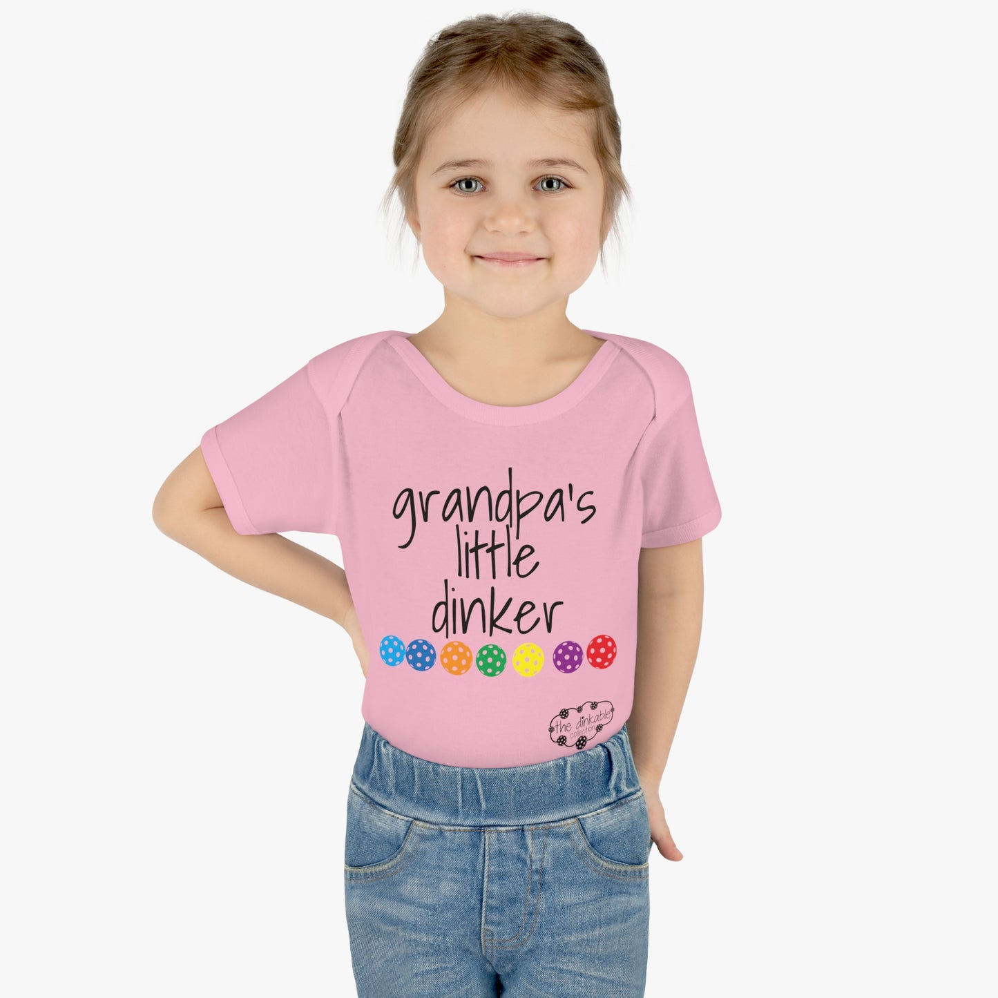 PICKLEBALL Infant Baby Rib Bodysuit 'grandpa's little dinker'