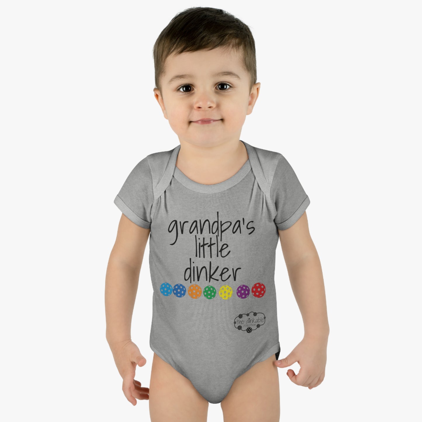 PICKLEBALL Infant Baby Rib Bodysuit 'grandpa's little dinker'