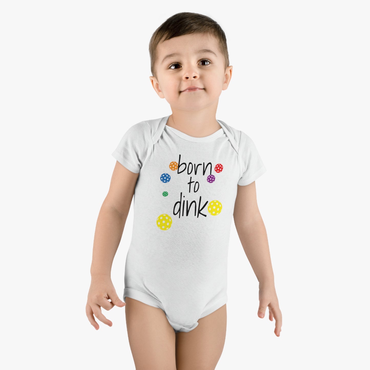 PICKLEBALL Baby Short Sleeve Onesie® 'born to dink'