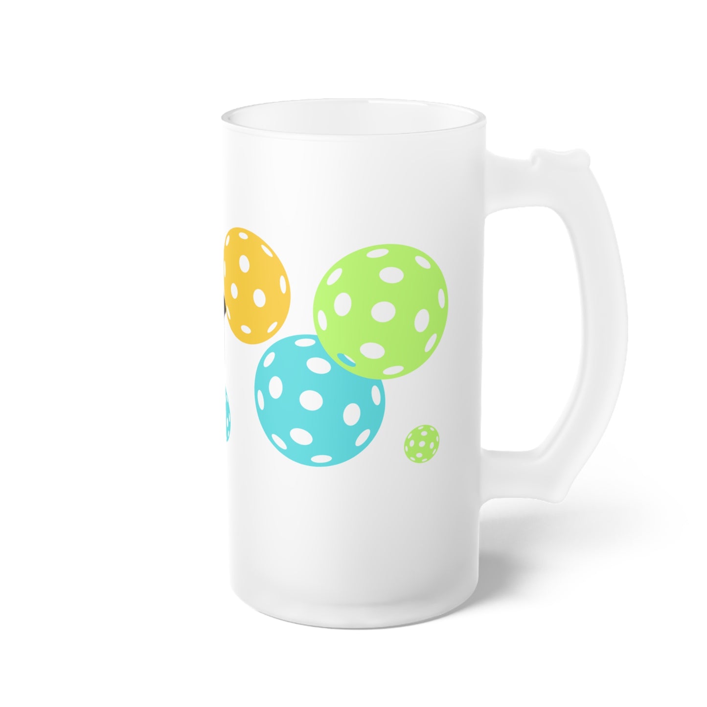 Frosted Beer Mug - "DINK Up" PICKLEBALL FROSTY MUG Party Glass, 16oz Novelty Beer Stein Gift