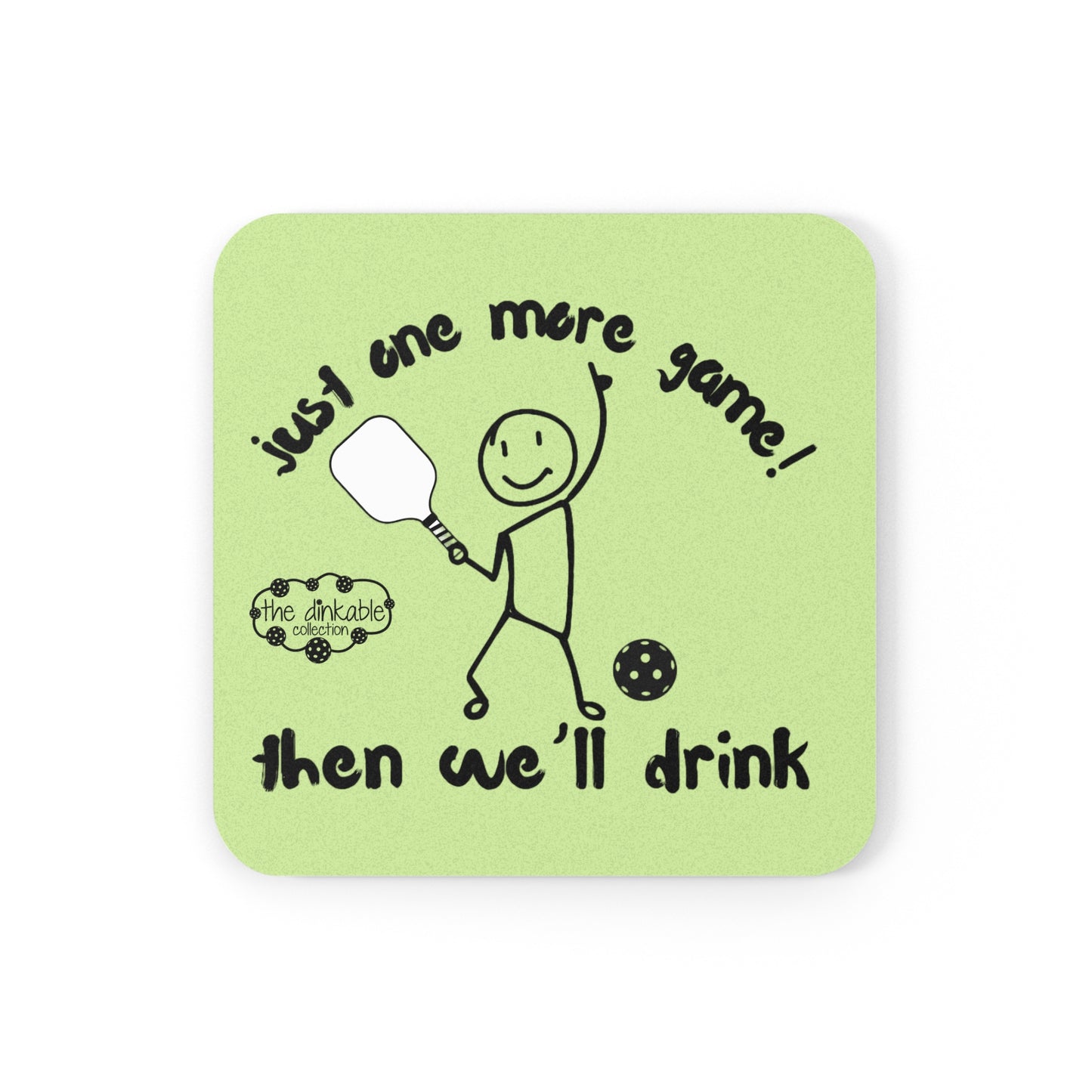 PICKLEBALL Cork Back Coaster - ONE MORE GAME