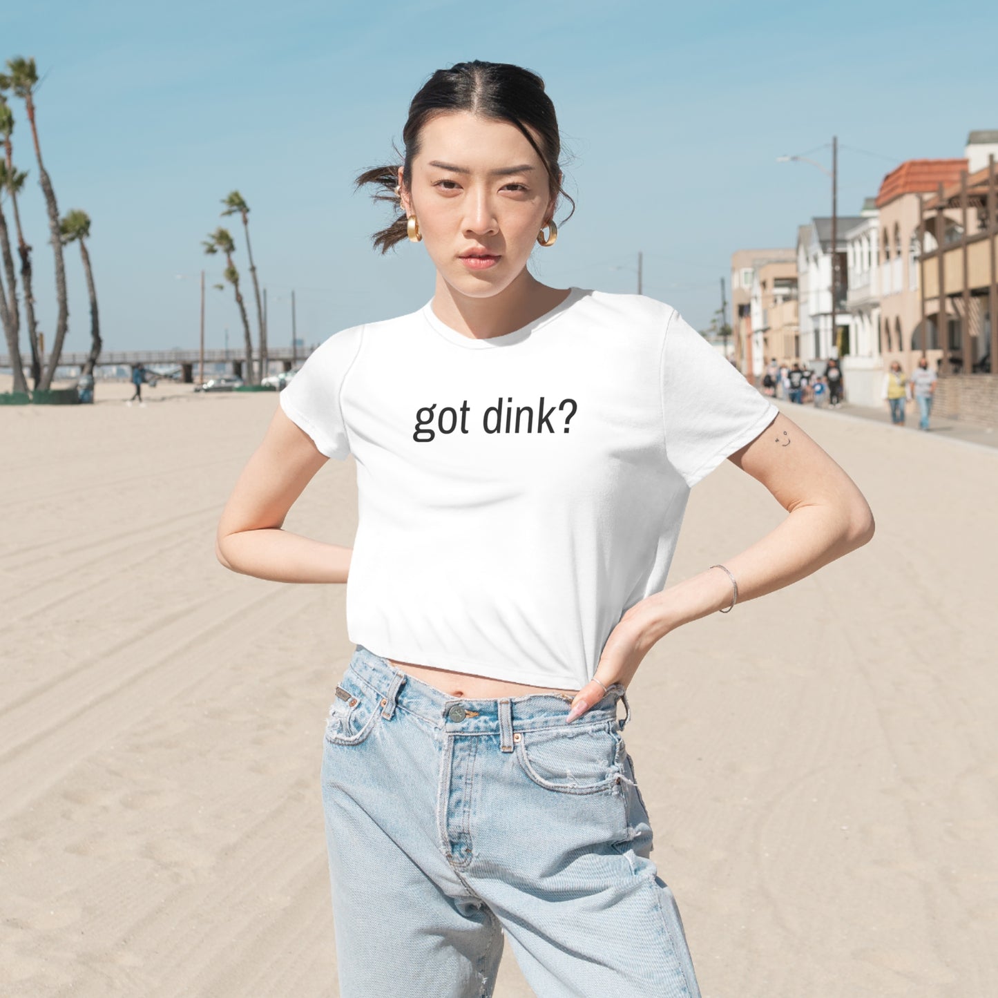 Womens' Cropped Tee - got dink?