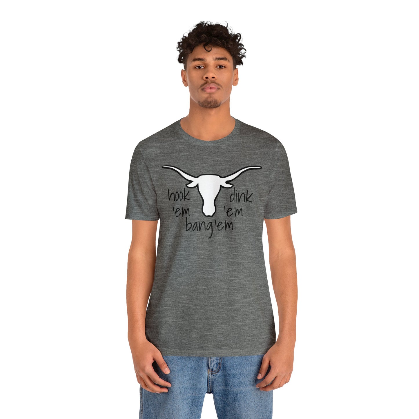 PICKLEBALL Unisex Jersey Short Sleeve Tee -University of Texas - hook em dink em bang 'em