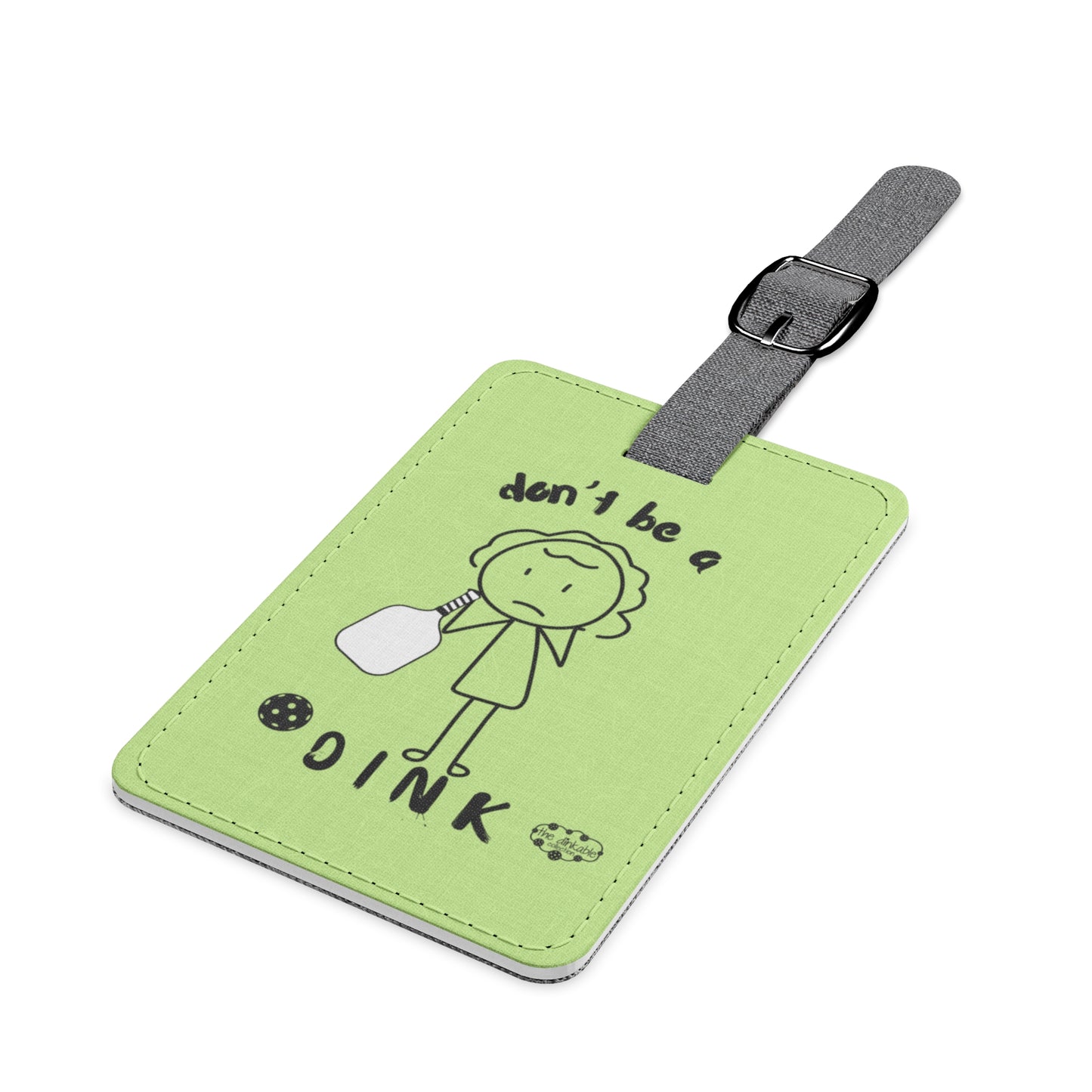 Pickleball Saffiano Polyester Luggage Tag, Rectangle (1)