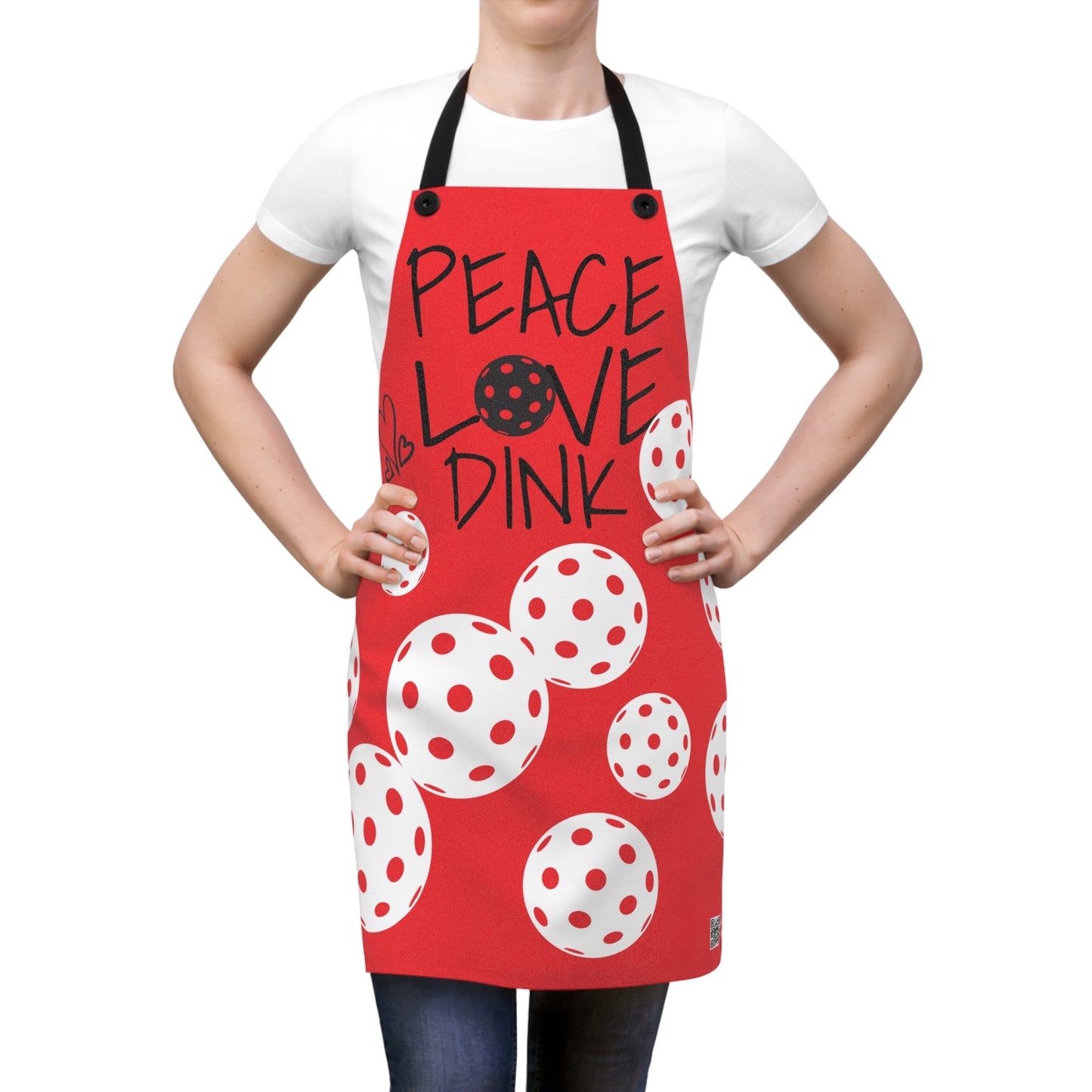 PICKLEBALL - PEACE LOVE DINK Apron (AOP) Red