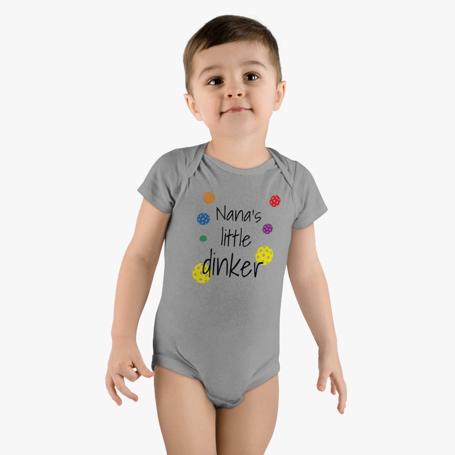 PICKLEBALL Baby Short Sleeve Onesie® Nanas little dinker