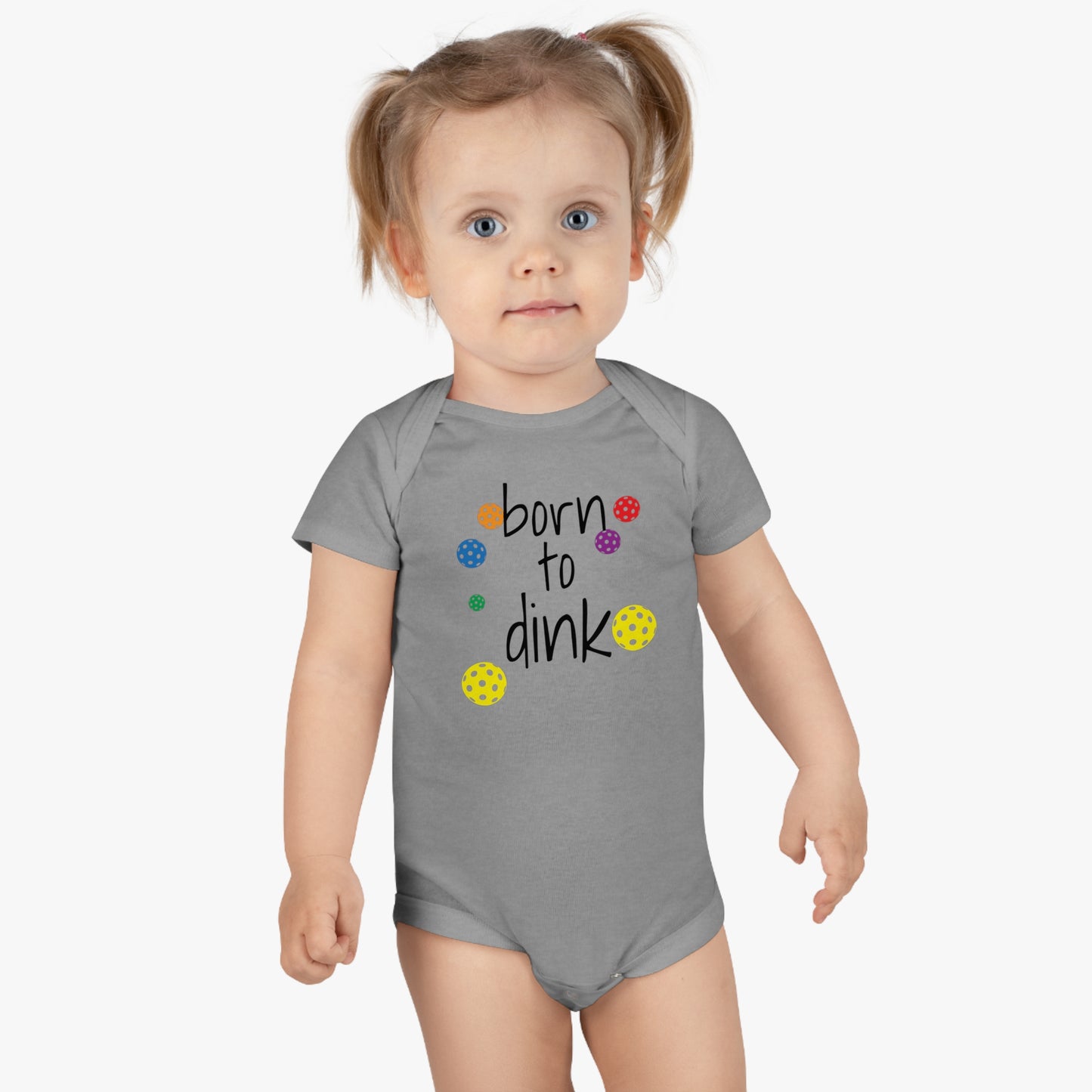 PICKLEBALL Baby Short Sleeve Onesie® 'born to dink'