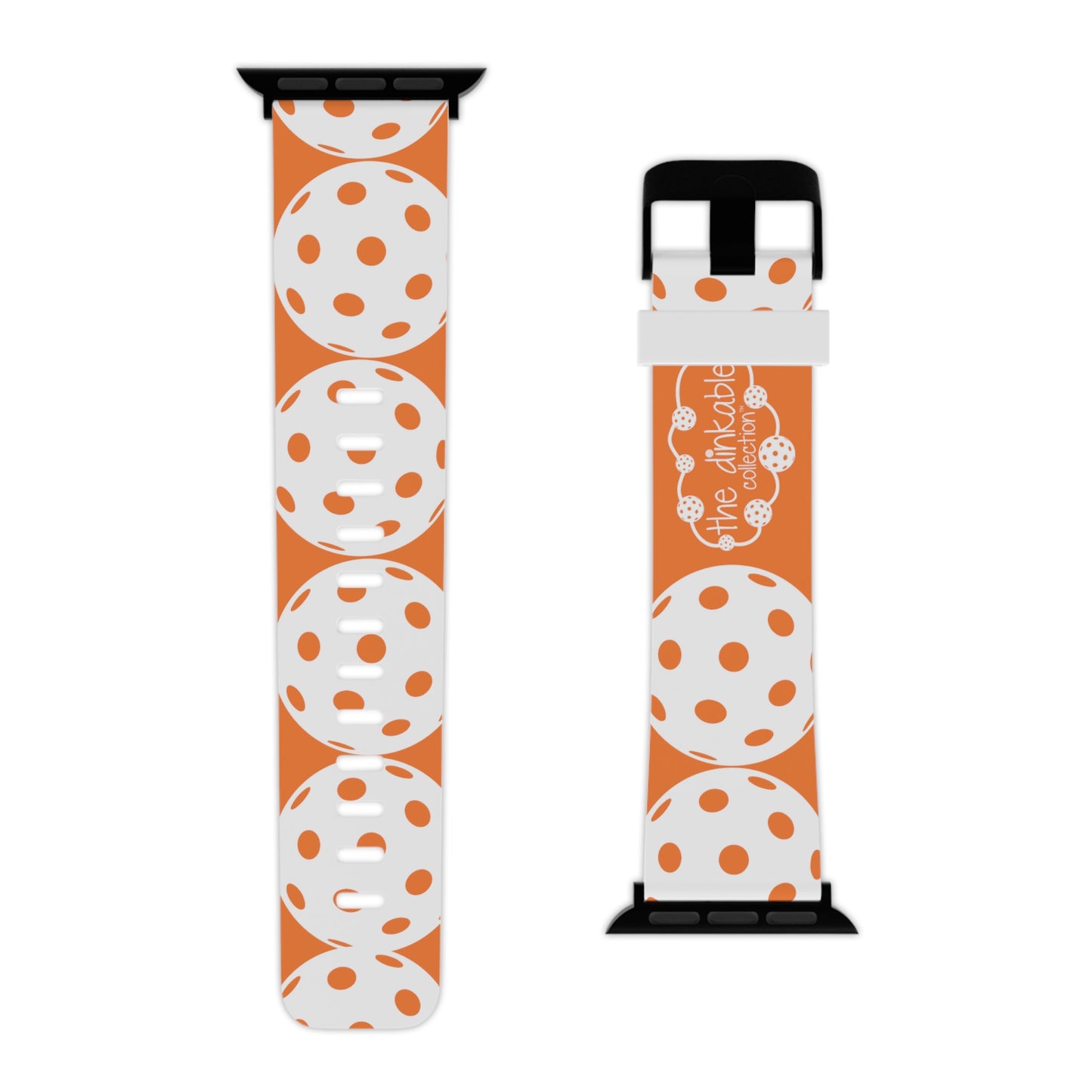 PICKLEBALL Watch Band for Apple Watch ORANGE AND WHITE