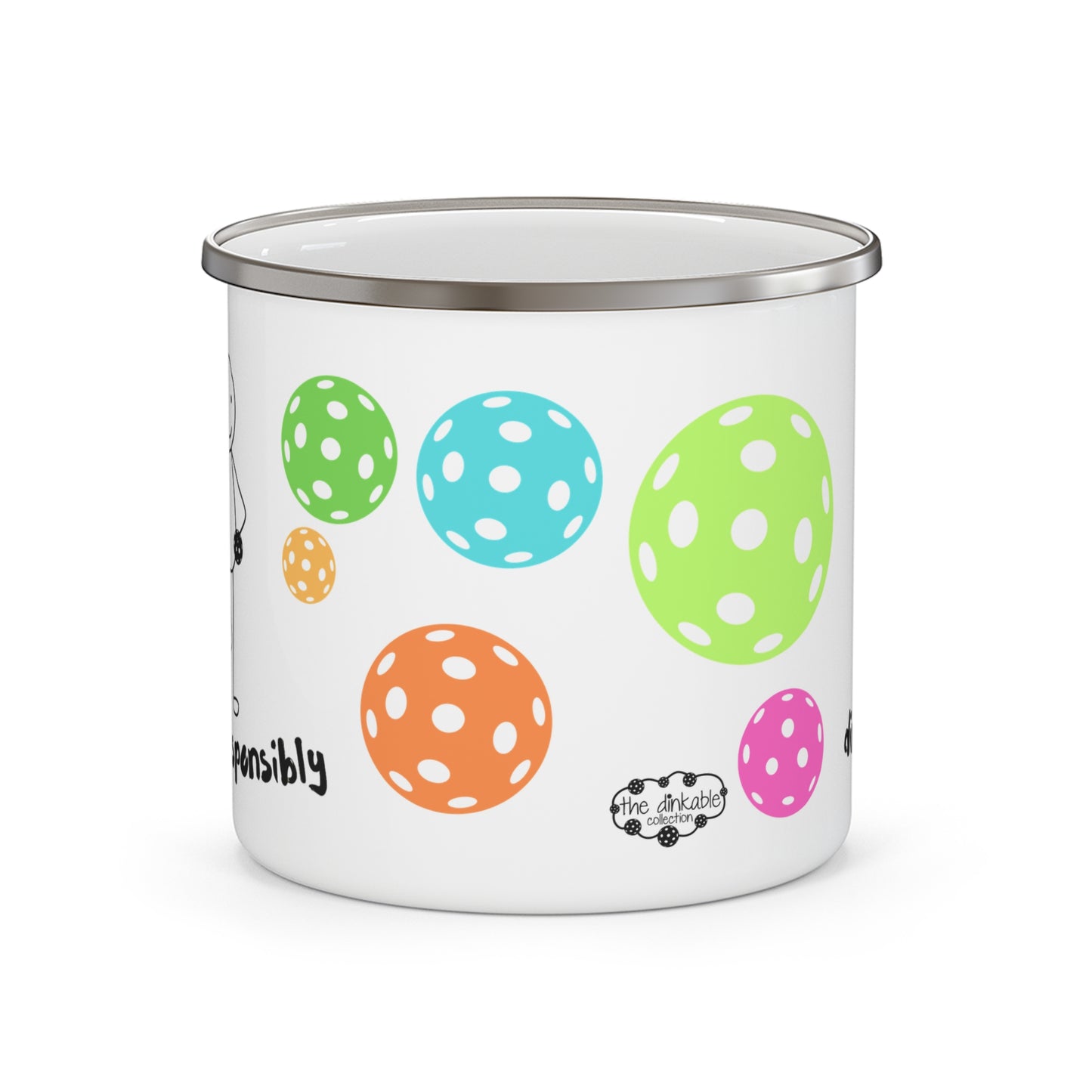 PICKLEBALL Enamel Camping Mug - dink responsibly