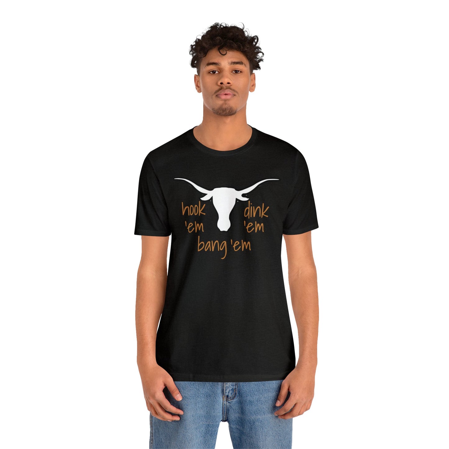 PICKLEBALL Unisex Jersey Short Sleeve Tee -University of Texas - hook em dink em bang 'em