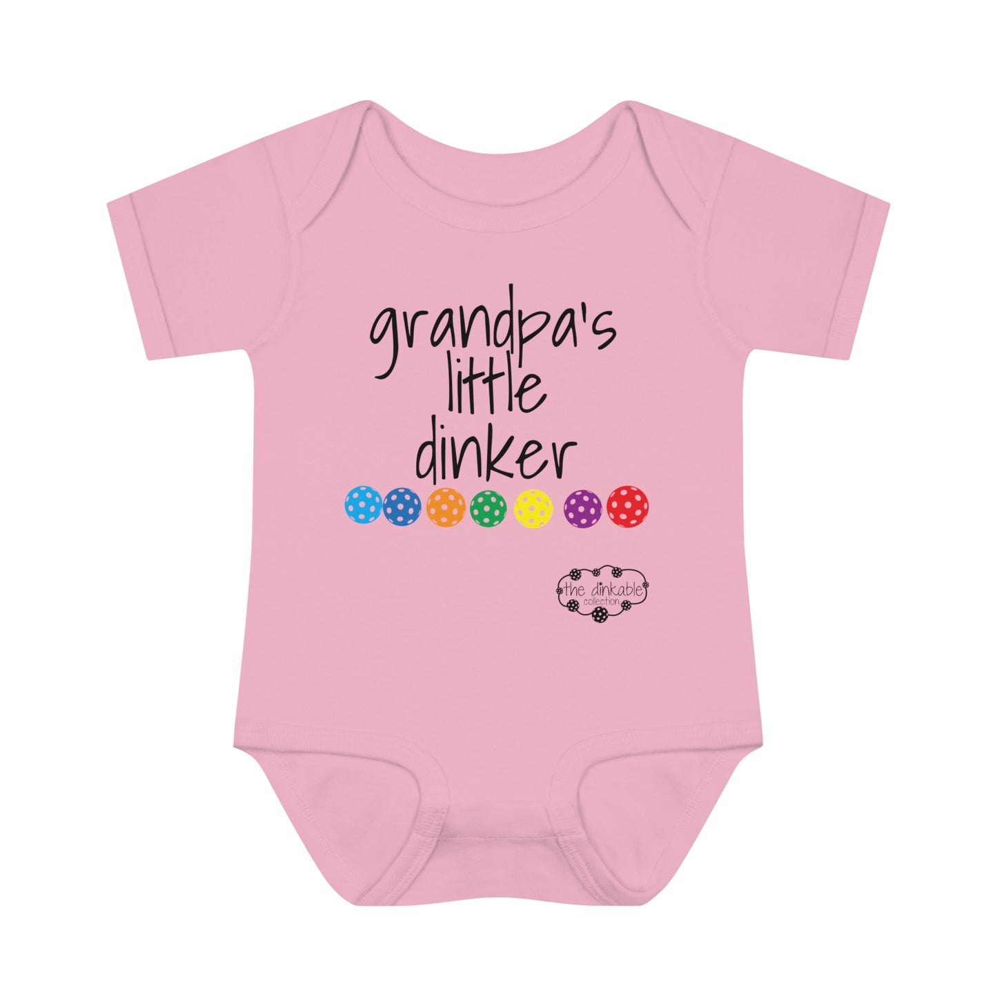 PICKLEBALL Infant Baby Rib Bodysuit 'grandpa's little dinker'