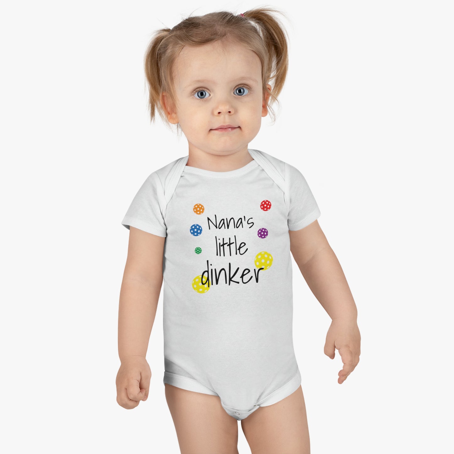PICKLEBALL Baby Short Sleeve Onesie® Nanas little dinker
