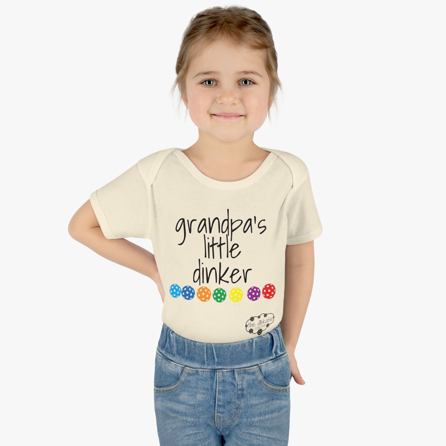 PICKLEBALL Infant Baby Rib Bodysuit 'grandpa's little dinker'