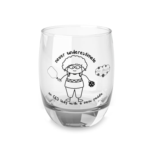 Whiskey Glass (17) never underestimate an old lady with a new paddle