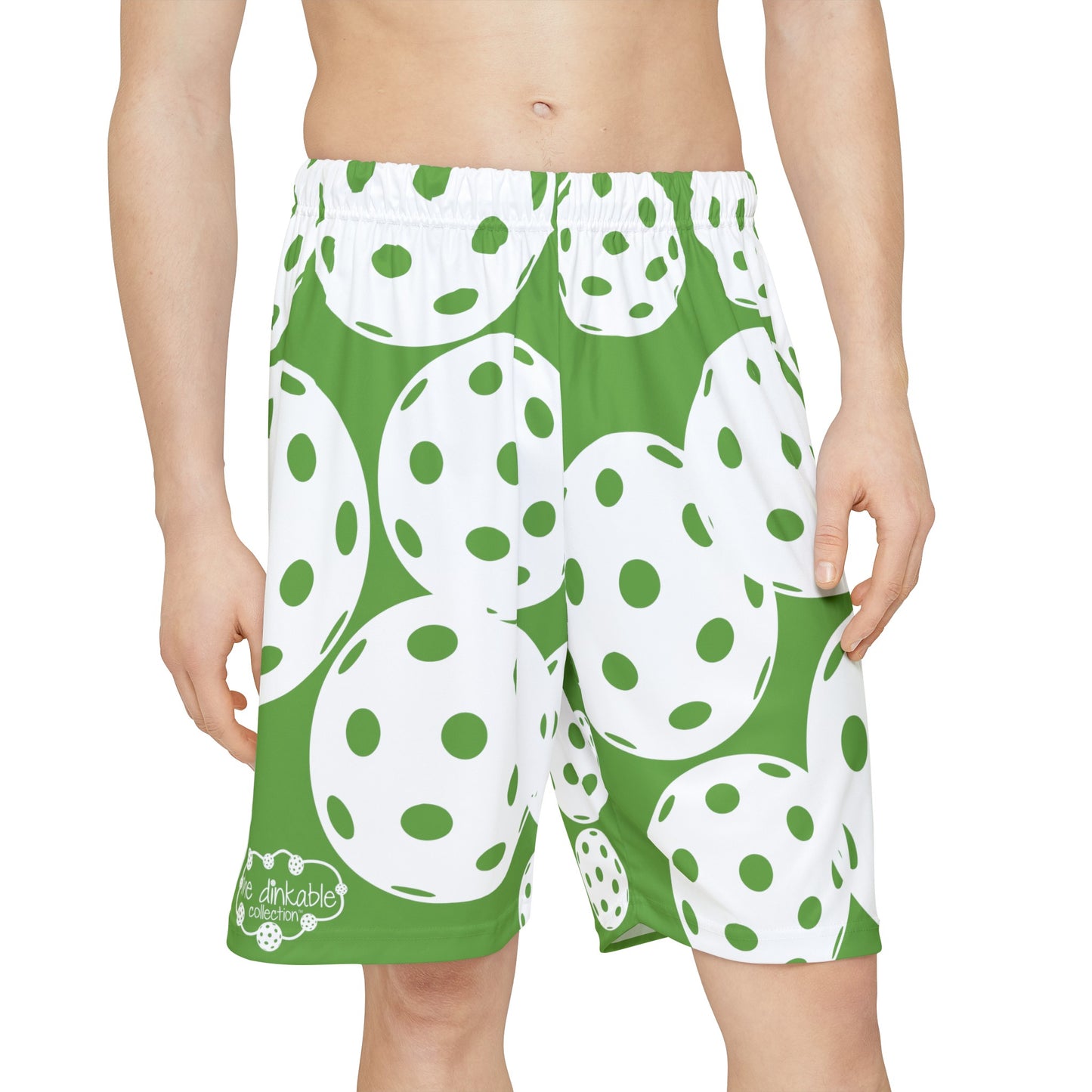 PICKLEBALL Unisex Sports Shorts LONG (AOP) light green/white