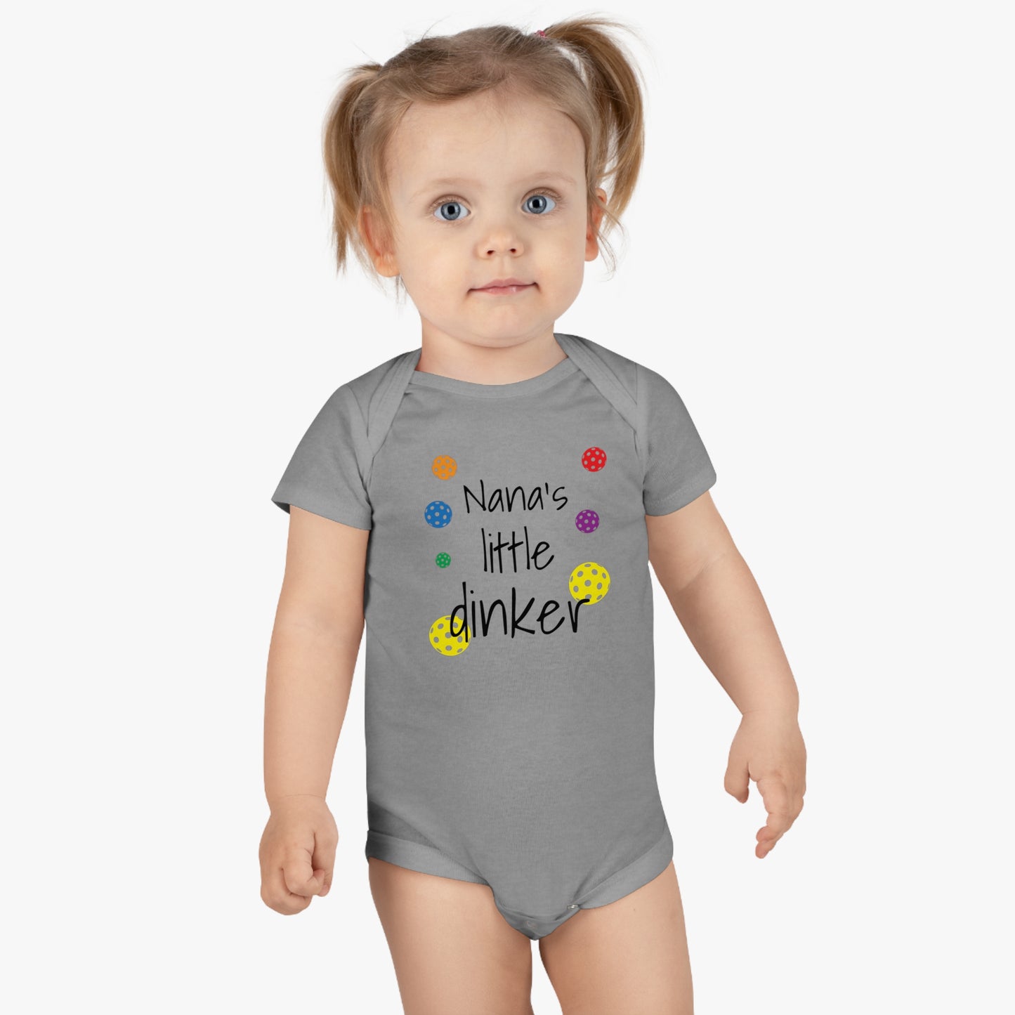 PICKLEBALL Baby Short Sleeve Onesie® Nanas little dinker