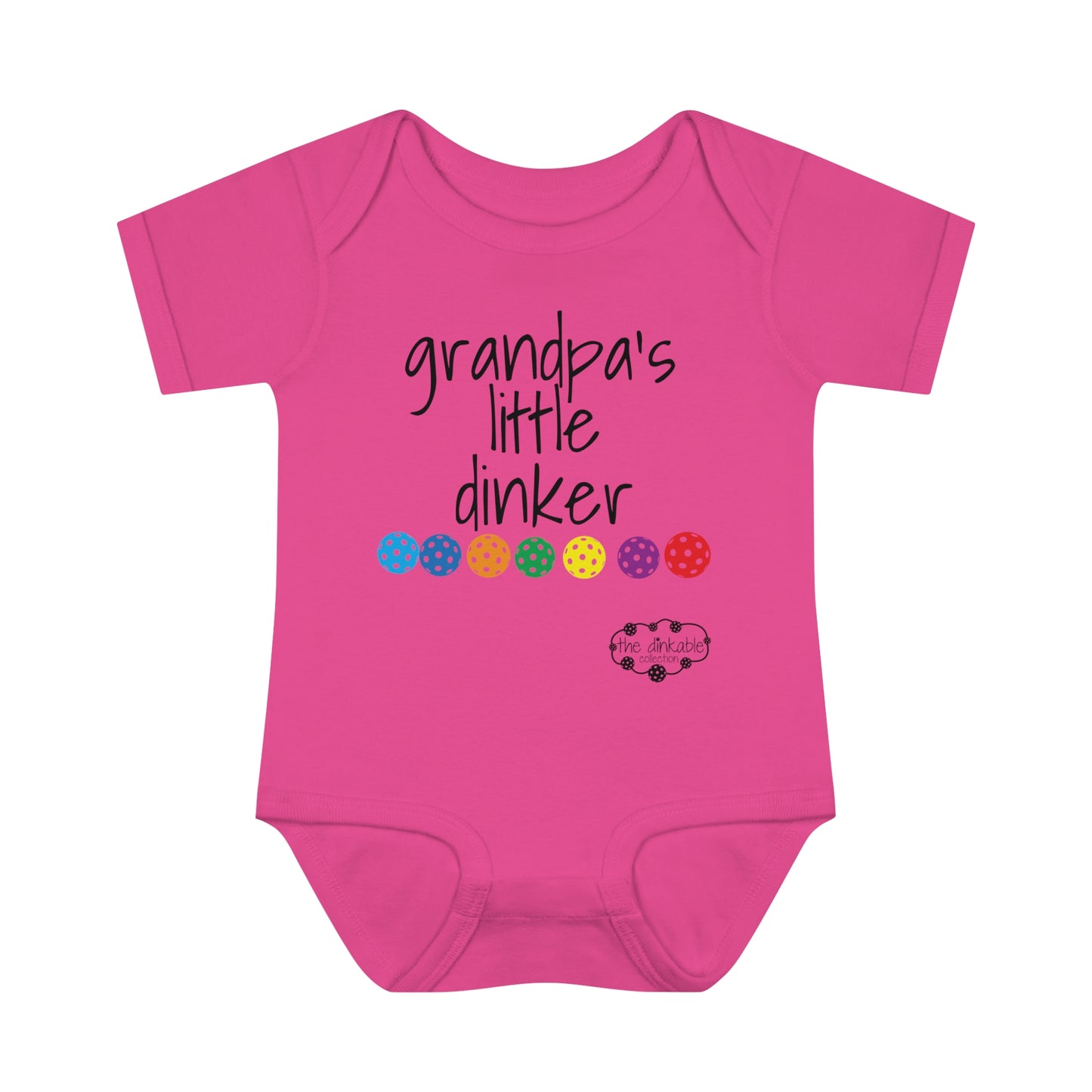 PICKLEBALL Infant Baby Rib Bodysuit 'grandpa's little dinker'