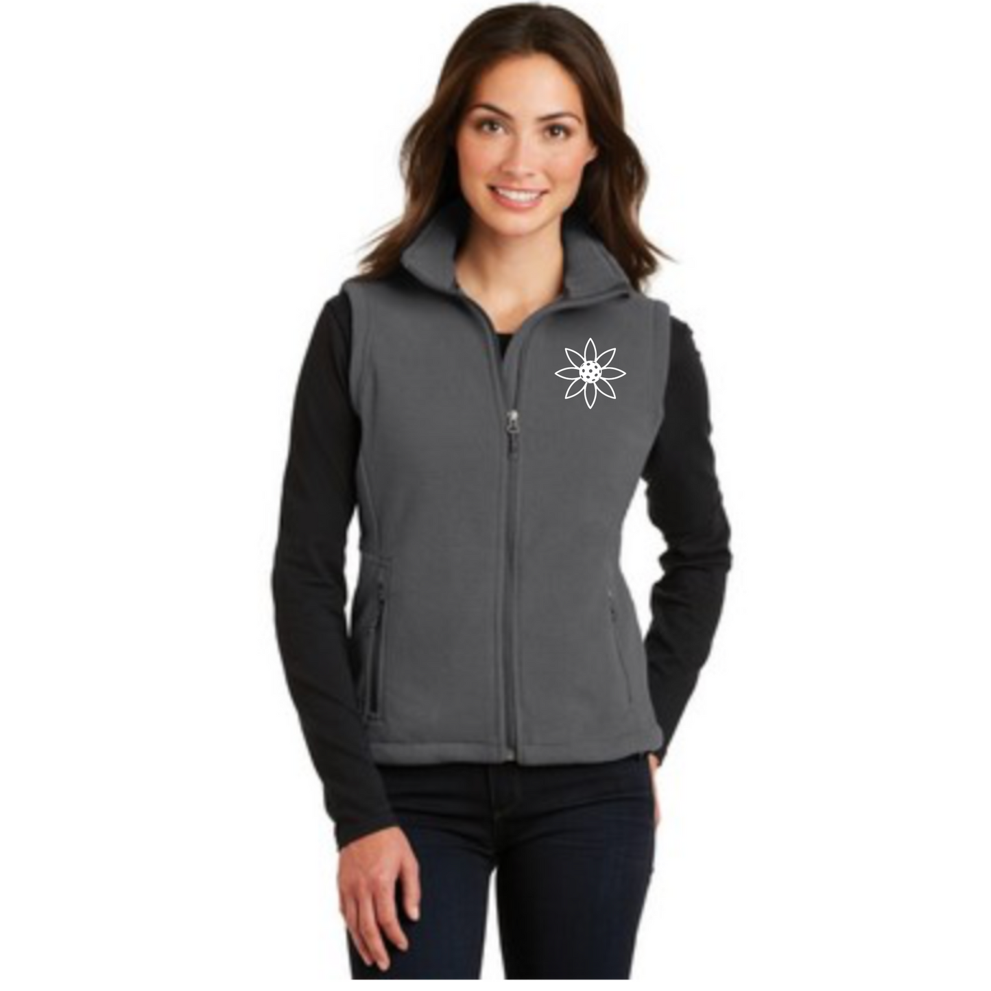 Fleece Vest - Pickleball Sunflower