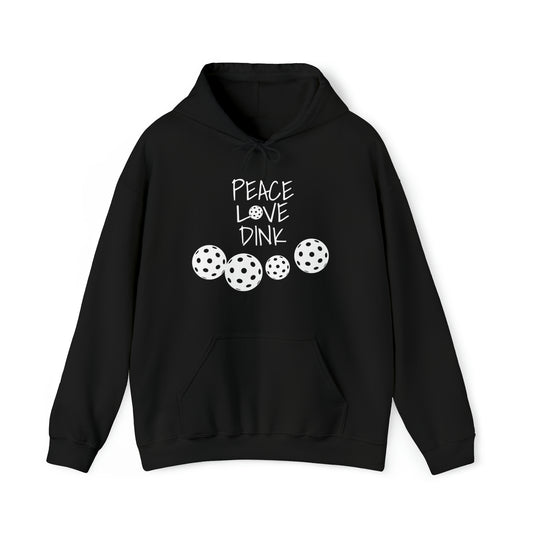 PICKLEBALL Unisex Heavy Blend™ Hooded Sweatshirt PEACE LOVE DINK