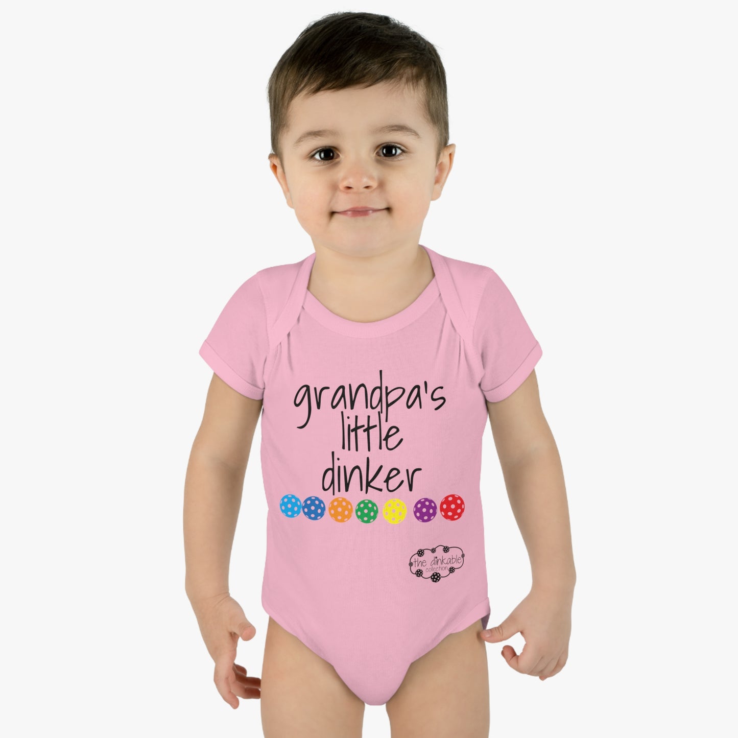 PICKLEBALL Infant Baby Rib Bodysuit 'grandpa's little dinker'