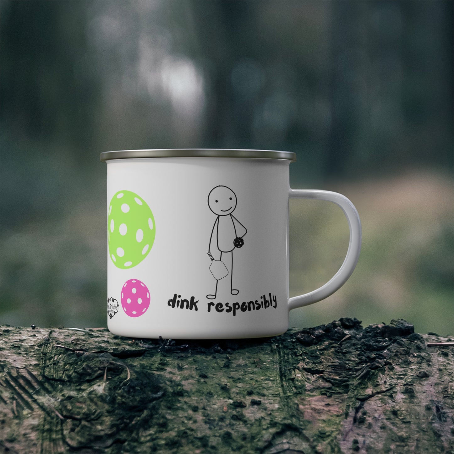 PICKLEBALL Enamel Camping Mug - dink responsibly