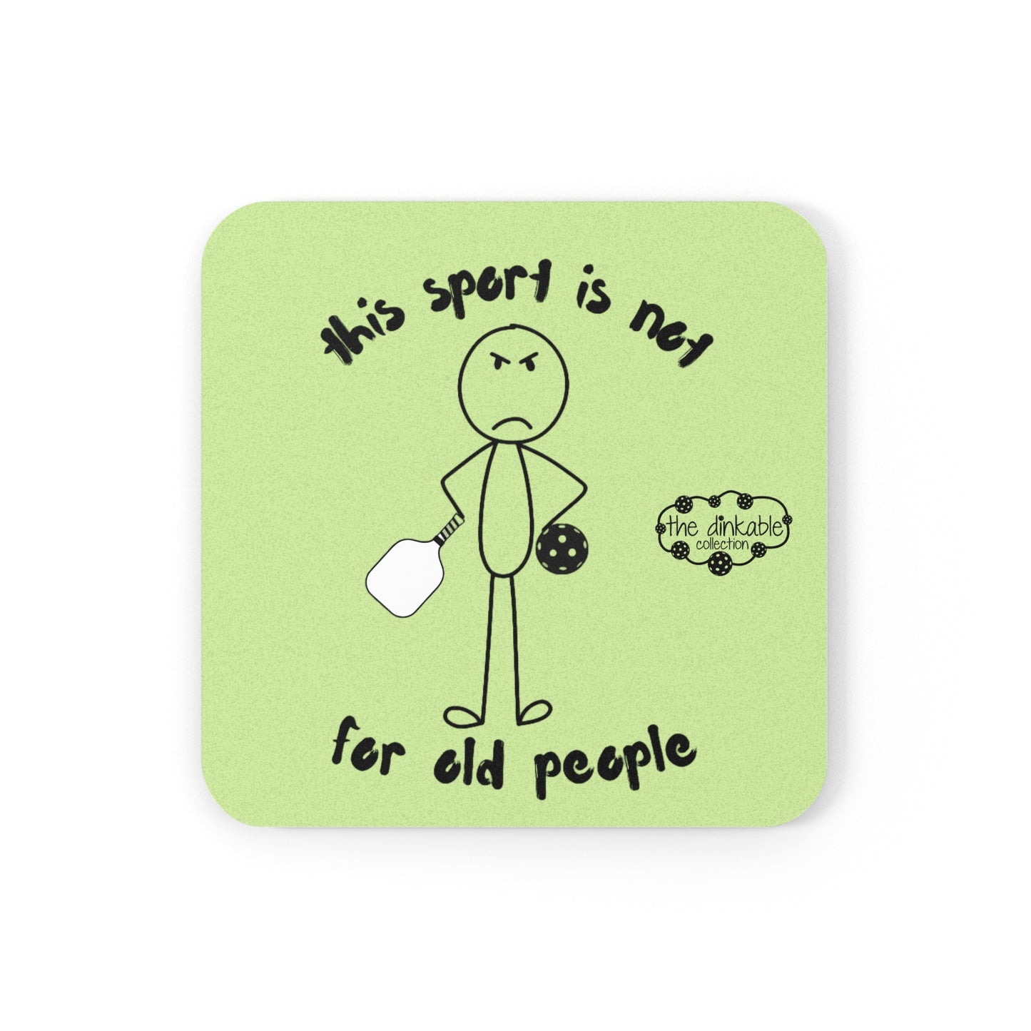 PICKLEBALL Cork Back Coaster - OLD PEOPLE