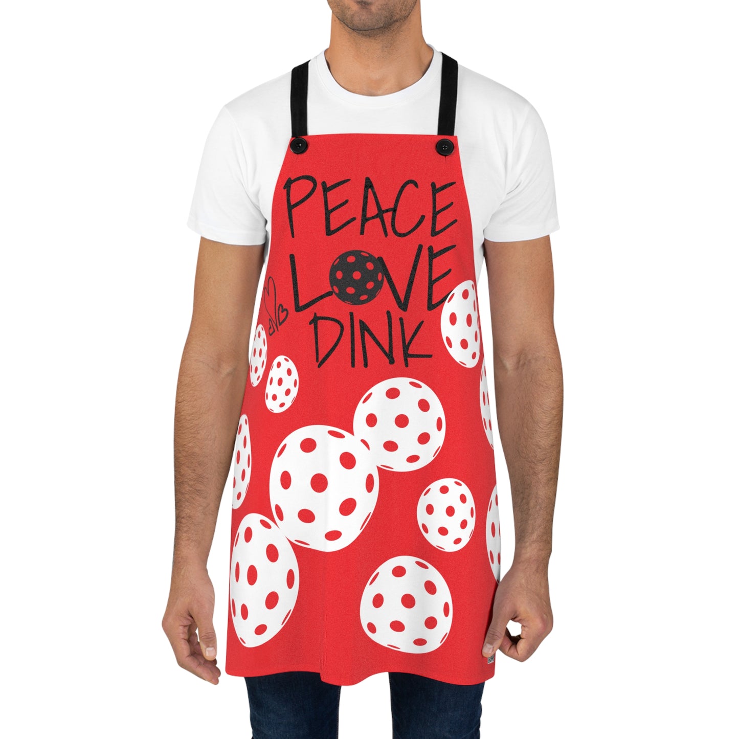PICKLEBALL - PEACE LOVE DINK Apron (AOP) Red