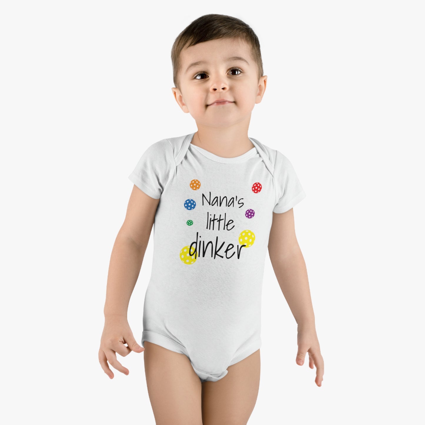 PICKLEBALL Baby Short Sleeve Onesie® Nanas little dinker