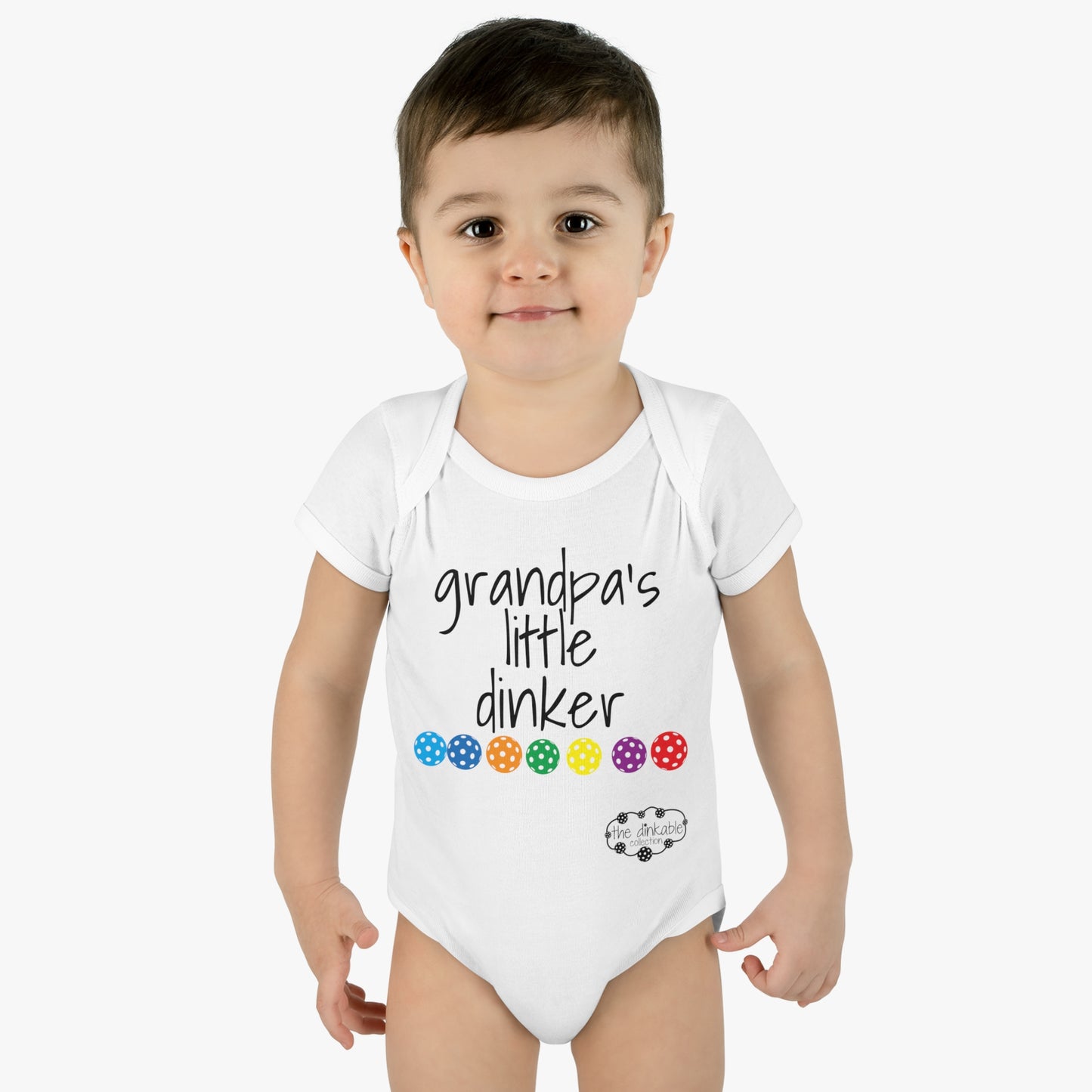 PICKLEBALL Infant Baby Rib Bodysuit 'grandpa's little dinker'