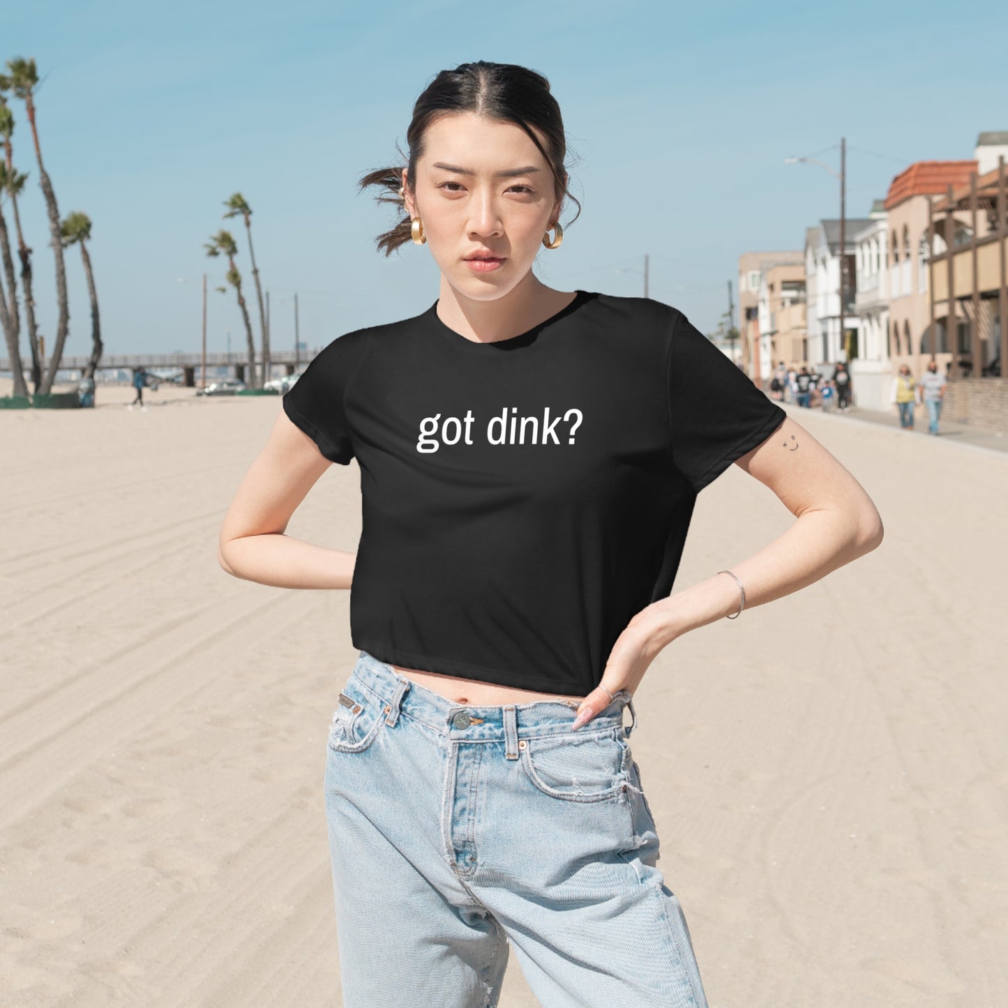 Womens' Cropped Tee - got dink?