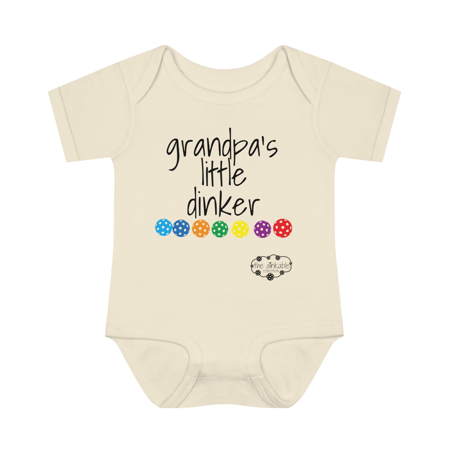 PICKLEBALL Infant Baby Rib Bodysuit 'grandpa's little dinker'