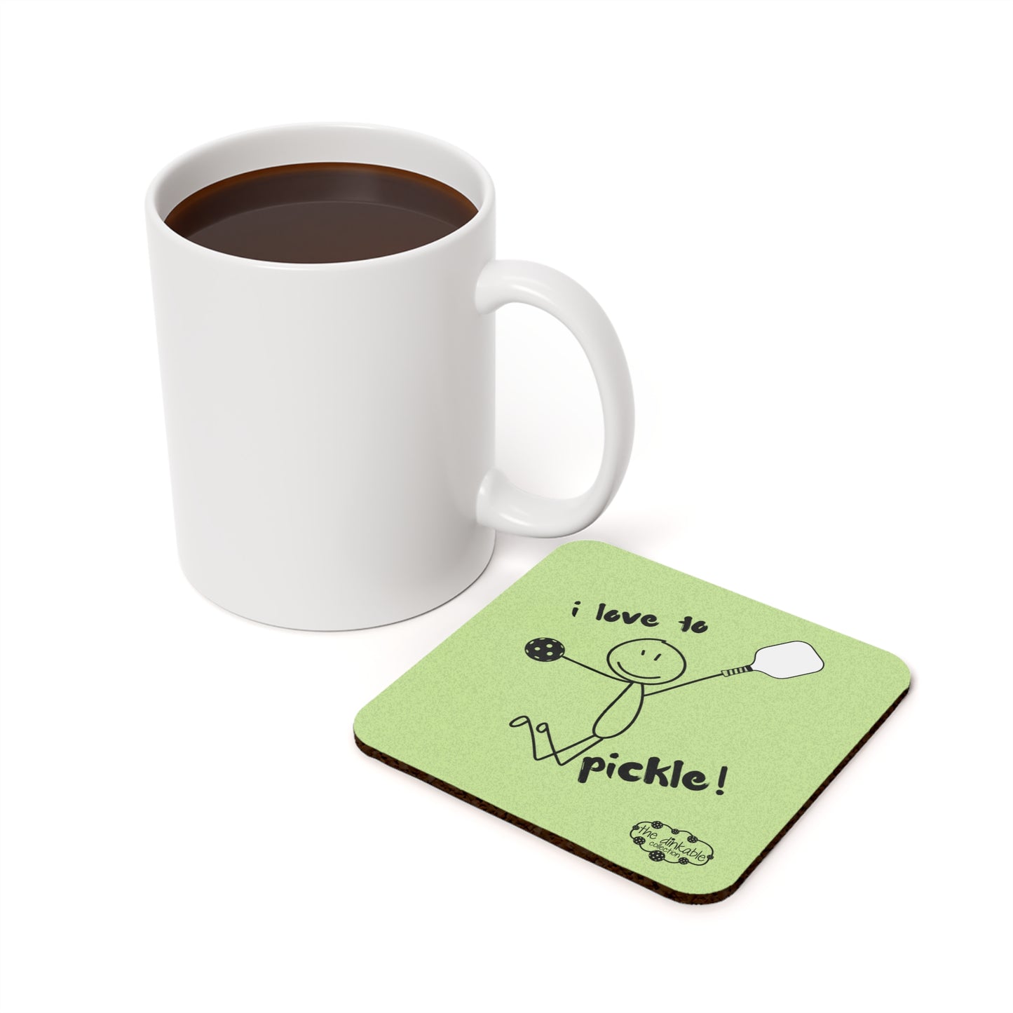 PICKLEBALL Cork Back Coaster LOVE TO PICKLE