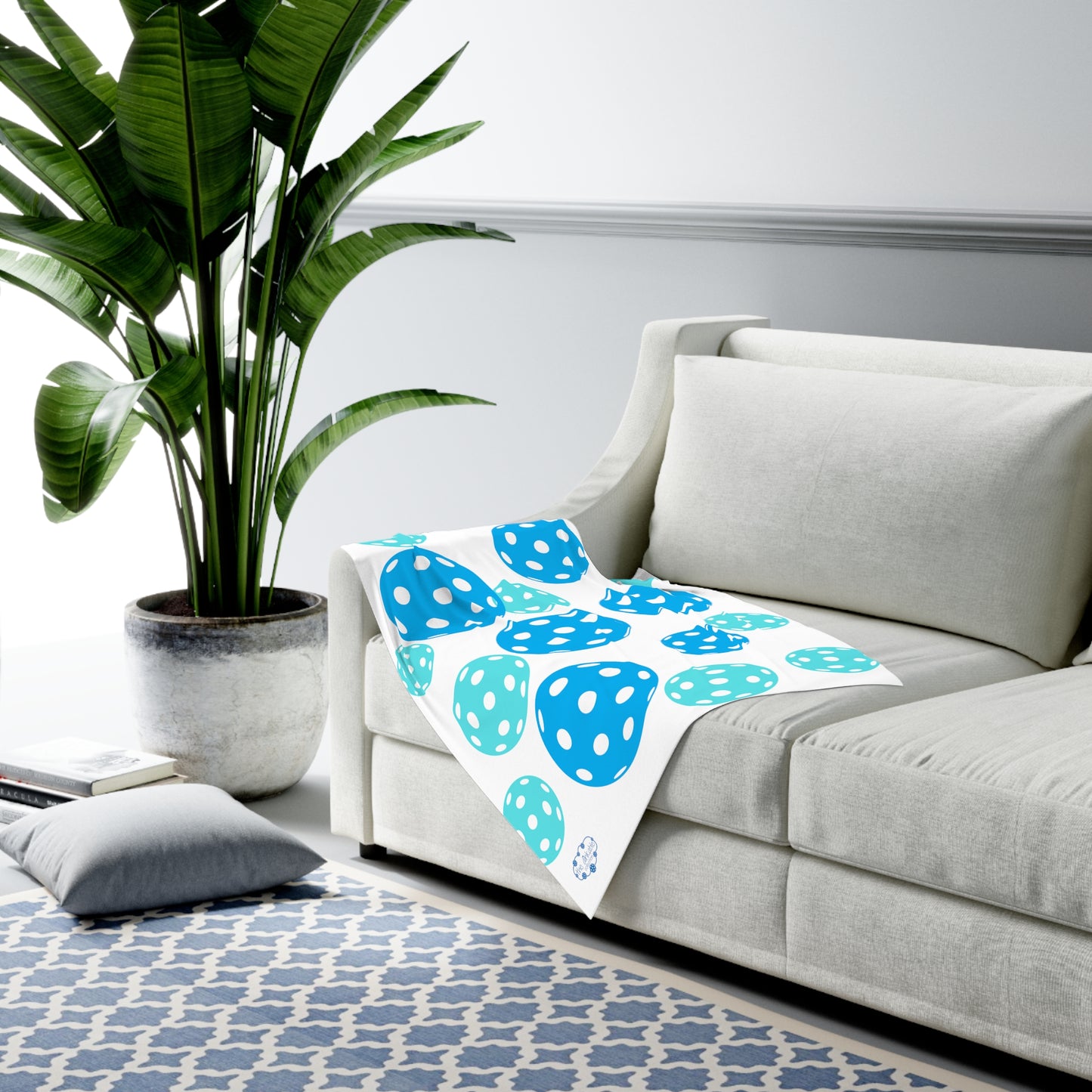 Baby Swaddle Blanket - BLUE PICKLEBALLS