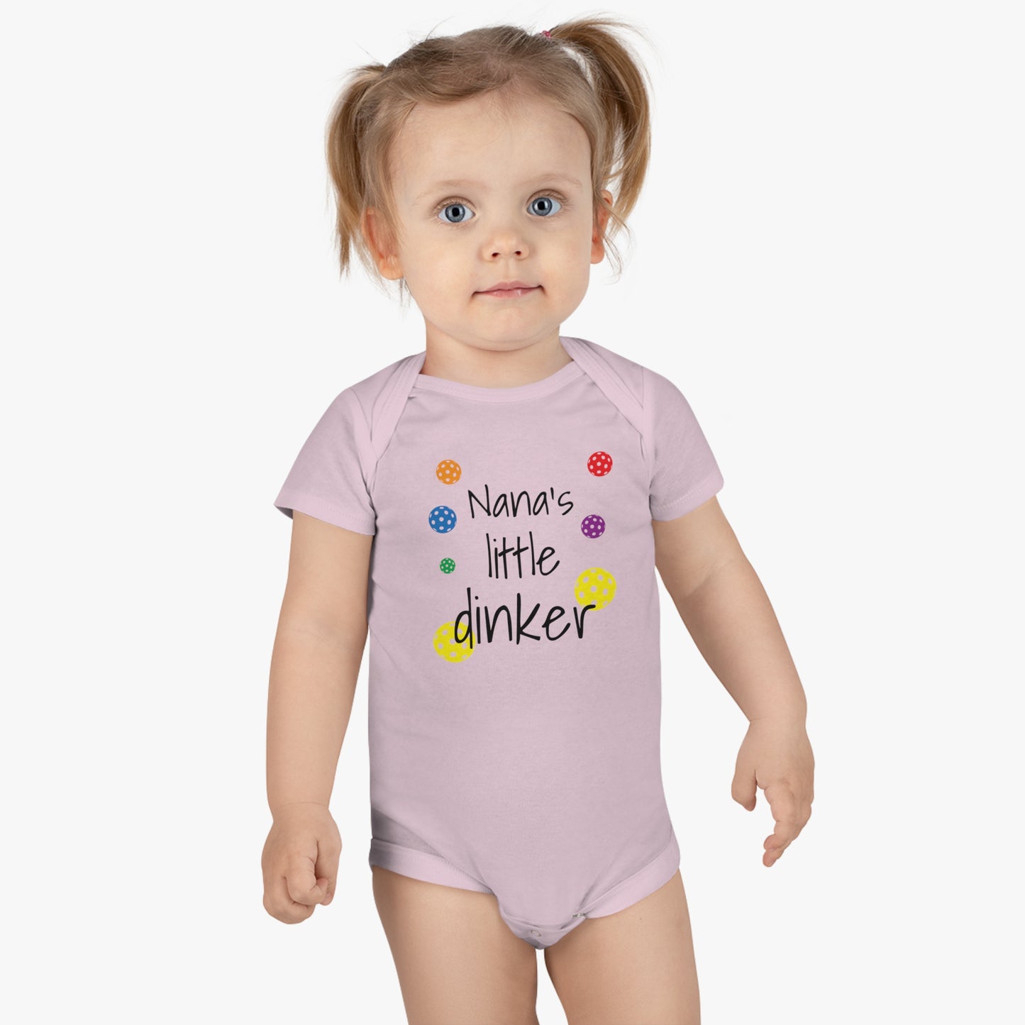 PICKLEBALL Baby Short Sleeve Onesie® Nanas little dinker