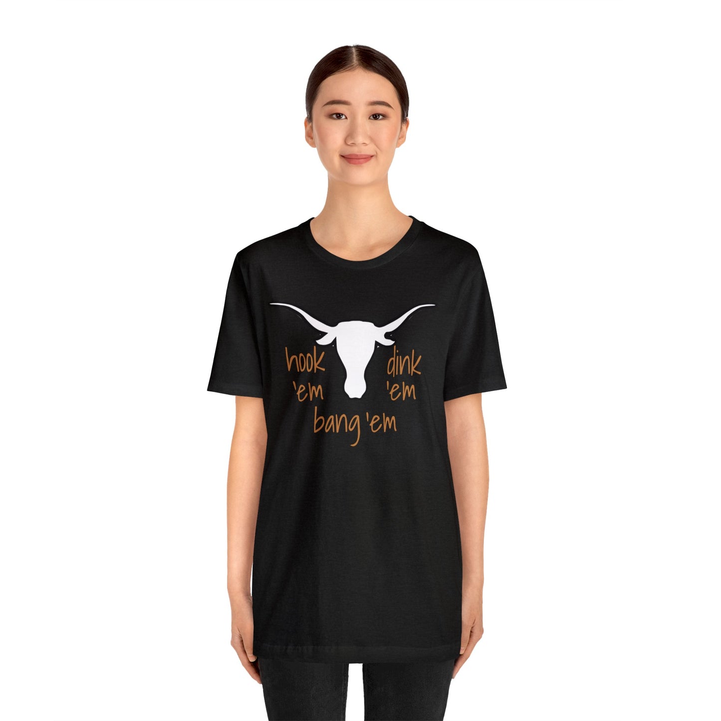 PICKLEBALL Unisex Jersey Short Sleeve Tee -University of Texas - hook em dink em bang 'em