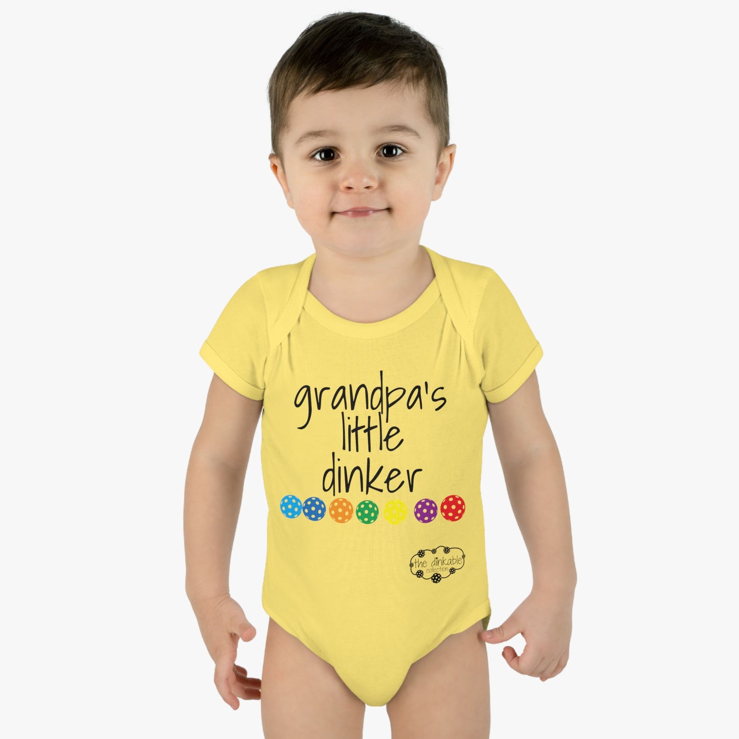PICKLEBALL Infant Baby Rib Bodysuit 'grandpa's little dinker'