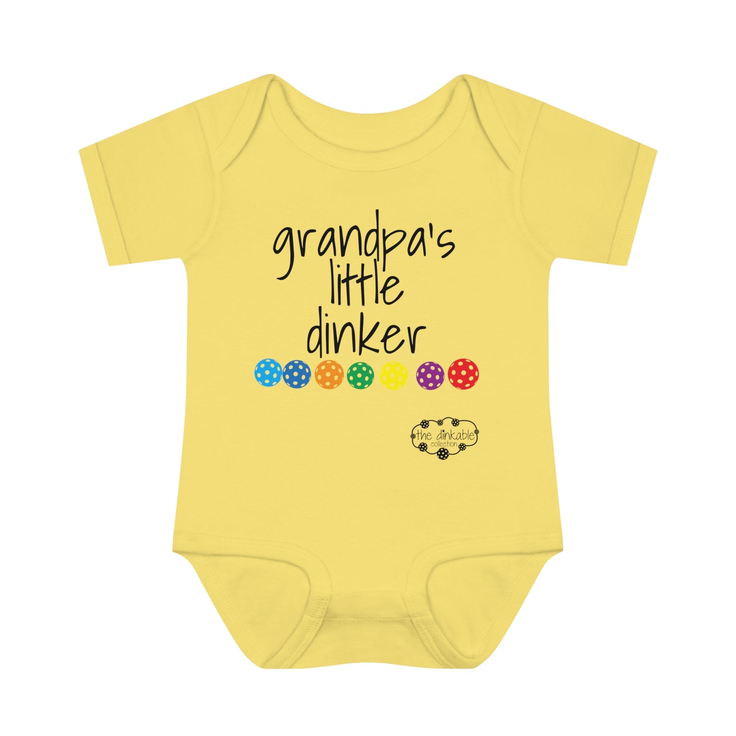 PICKLEBALL Infant Baby Rib Bodysuit 'grandpa's little dinker'