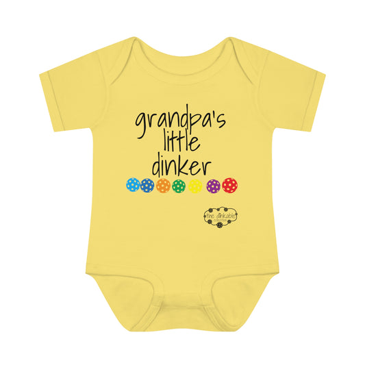 PICKLEBALL Infant Baby Rib Bodysuit 'grandpa's little dinker'