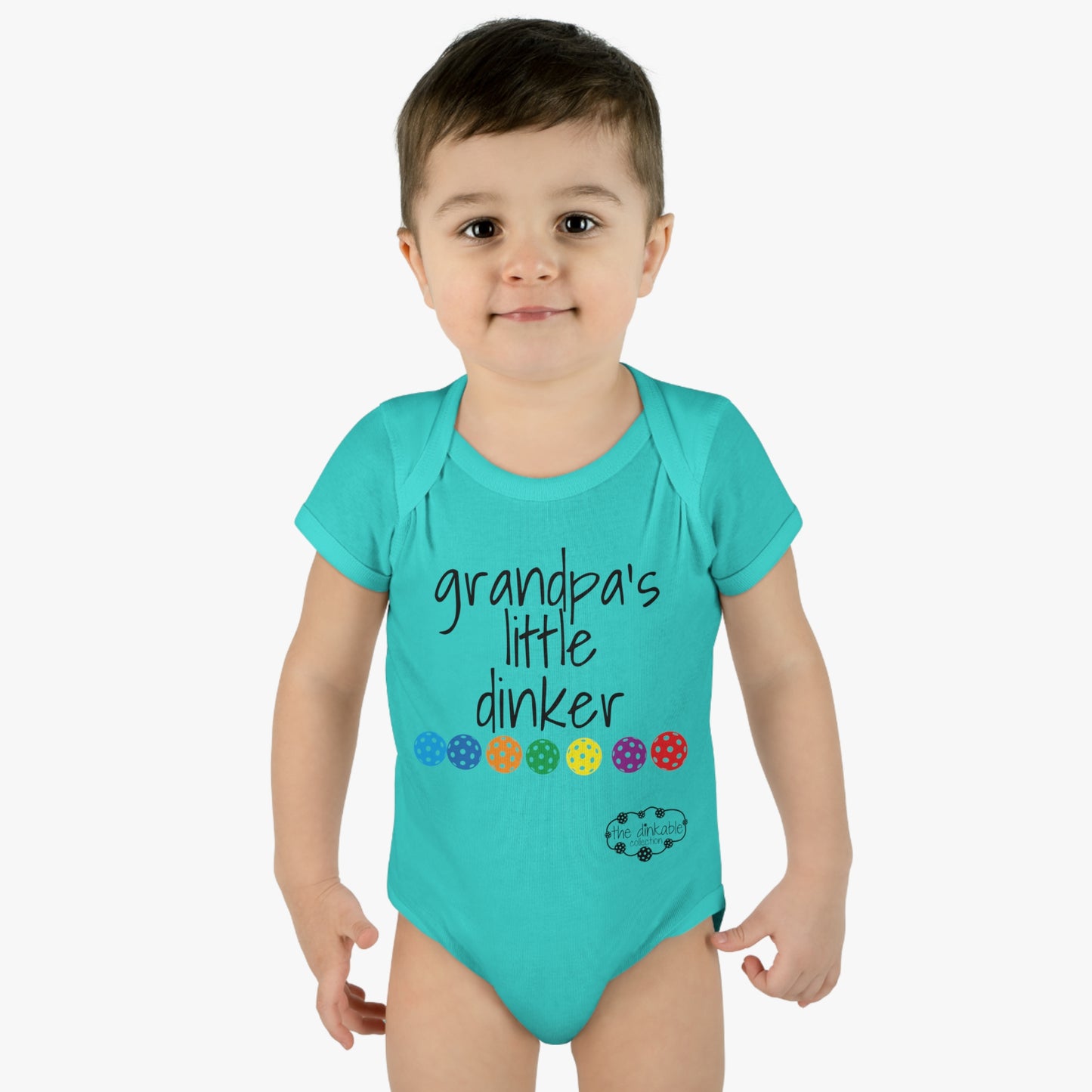 PICKLEBALL Infant Baby Rib Bodysuit 'grandpa's little dinker'