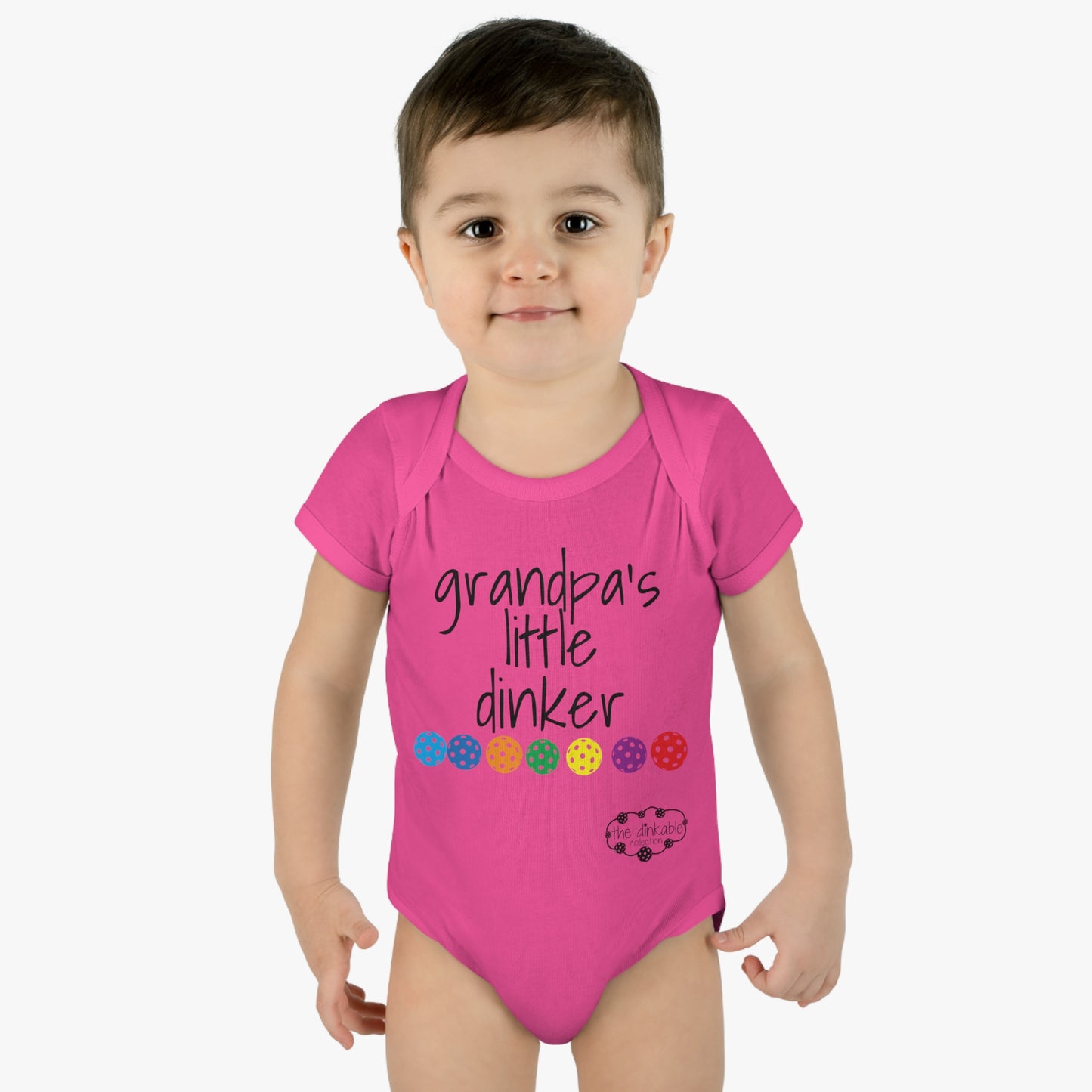 PICKLEBALL Infant Baby Rib Bodysuit 'grandpa's little dinker'
