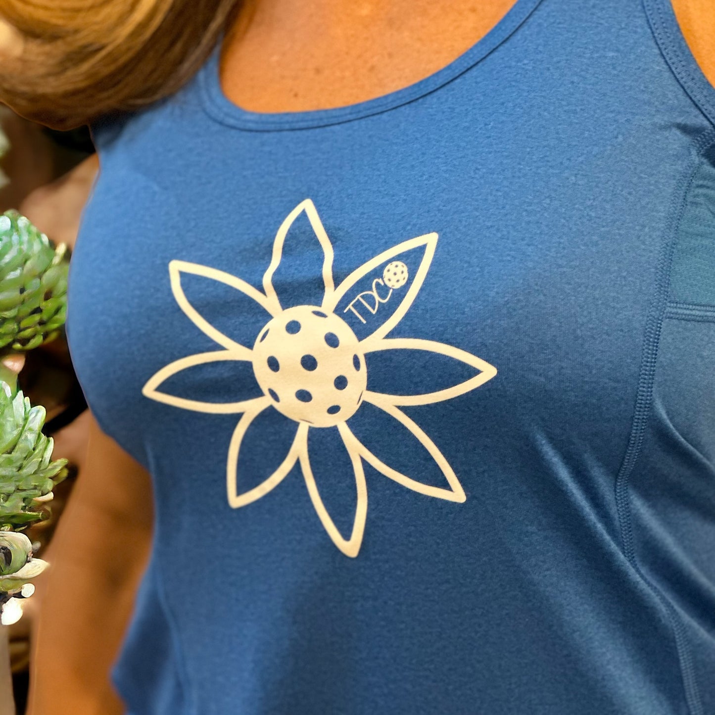 Womens' Racerback Tank Shirt w/Sunflower Logo
