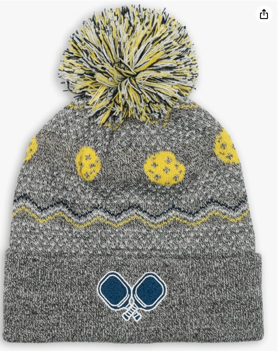 Knit Hat - Pickleball with Pom Pom