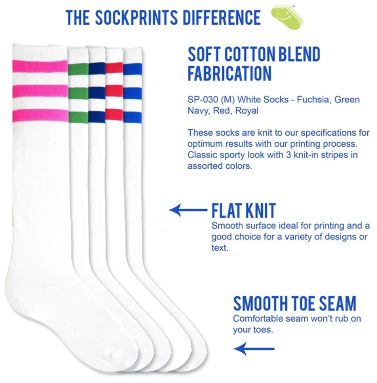 Socks - Fun Pickleball - Dink Dink Smash Knee Highs