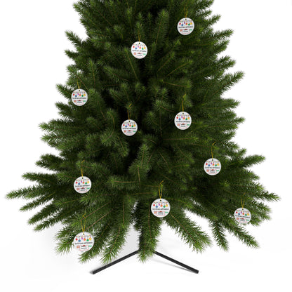 DECK THE HALLS WITH PICKLEBALLS Ceramic Ornaments, 2-Side Print, (10pcs)