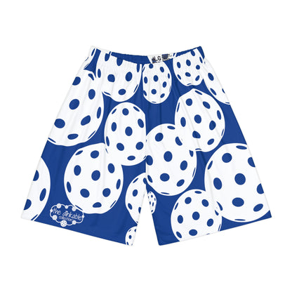 PICKLEBALL Unisex Sports Shorts LONG (AOP) blue/white