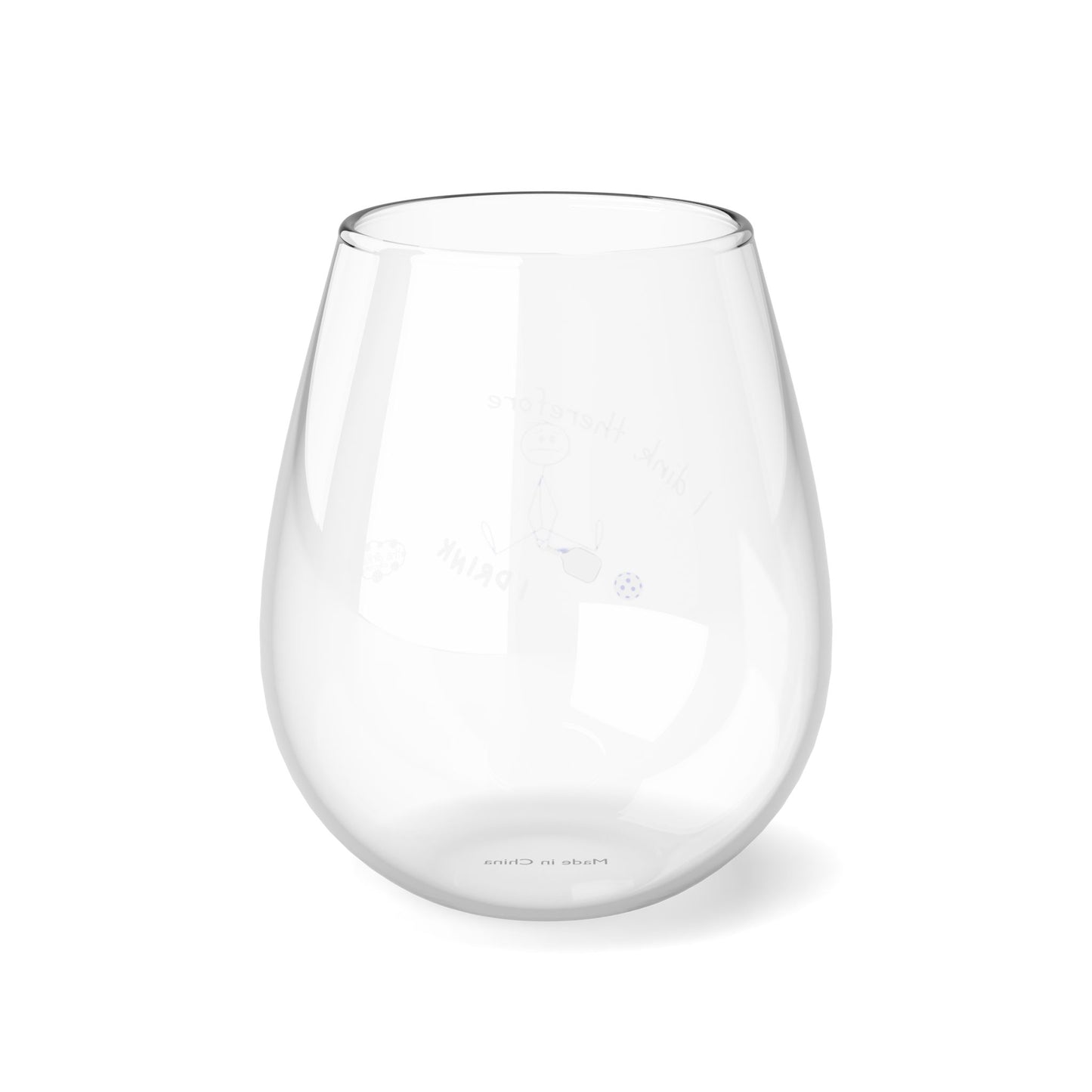 PICKLEBALL Stemless Wine Glass, 11.75oz ‘i dink therefore i drink’ (#3)