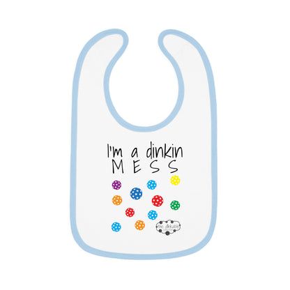 PICKLEBALL Bib Baby Contrast Trim Jersey Bib - i'm a dinkin mess