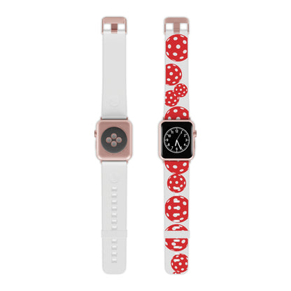 Pickleball Watch Band for Apple Watch RED & WHITE