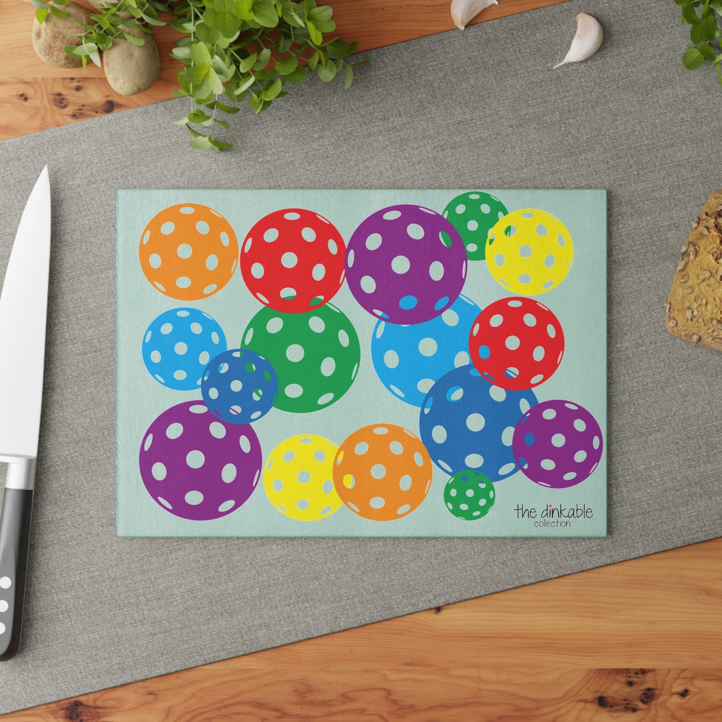 Pickleball Glass Cutting Board